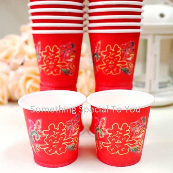 Tea Ceremony Paper Cup (50pcs) Disposable Cup Wedding Papercup
